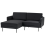 Beliani Corner Sofa 2 Seater BREDA Fabric Black Right Hand 4