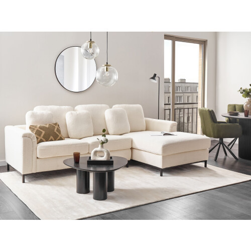 Beliani Corner Sofa OSLO Boucle White Left Hand 1