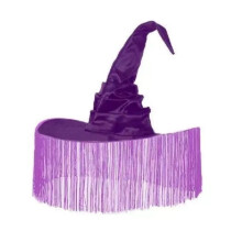 Chapeau de Sorcière à Large Bord Pointu, Chapeau de Sorcier Tordu Violet pour les Vacances, Cosplay, Carnaval, Décorations D'Halloween