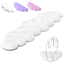 Cloud Wrist Rest Pad Kit Keyboard Wrist Rest Mouse Wrist Rest Memory Foam Rest for Keyboard Mouse Non-Slip White