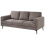 Beliani Sofa 3 Seater LOUSTO Fabric Brown 4