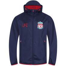 Liverpool FC Official Mens Shower Jacket Windbreaker Peaked Hood Navy Lge.