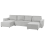 Beliani U-Shape Sofa Bed 4 Seater VATNE with Storage Fabric Grey 4
