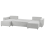 Beliani U-Shape Sofa Bed 4 Seater VATNE with Storage Fabric Grey 5