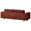 Beliani Sofa 3 Seater NIVALA Fabric Red 6