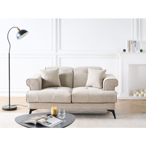 Beliani Sofa 2 Seater SKIVE Fabric Taupe 1