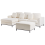 Beliani Corner Sofa OSLO with Ottoman Boucle White Right Hand 5