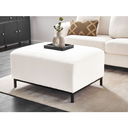 Beliani Ottoman OSLO Boucle White 2