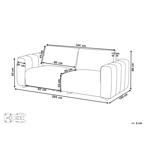 Beliani Modular Sofa 2 Seater KIVVIK Boucle Beige 2
