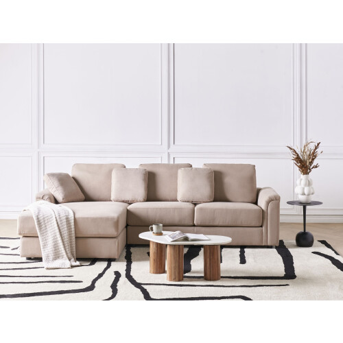 Beliani Corner Sofa KOHLO Fabric Taupe Right Hand 2