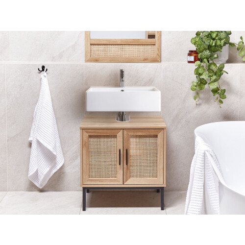 Beliani Vanity Unit ROSELL 60 cm Light Brown 1