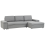 Beliani Corner Sofa Bed HRISEY with Storage Faux Linen Grey Left Hand 4
