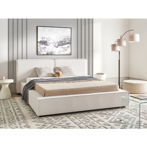 Beliani Bed Fabric LINARDS 160 x 200 cm (EU King Size) Off-White 2