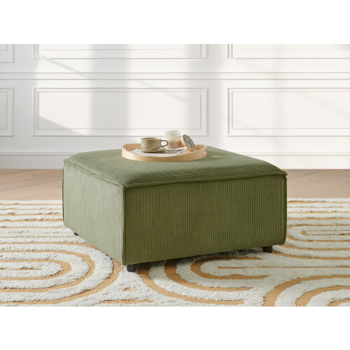 Beliani Ottoman ARDAL Corduroy Green 1