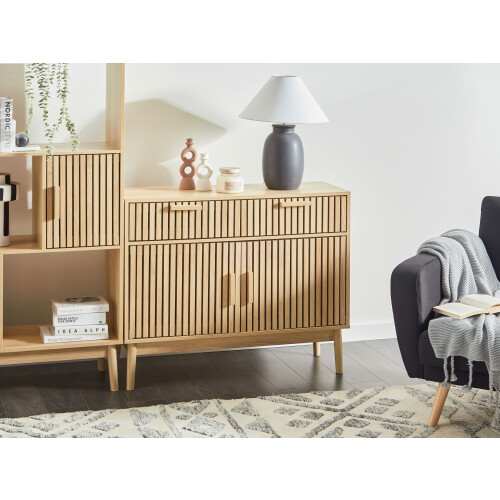 Beliani 2 Door Sideboard LYNWOOD Light Brown 1