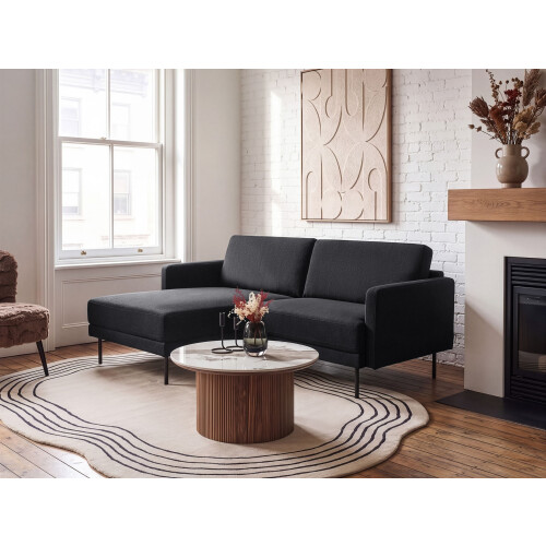 Beliani Corner Sofa BREDA Fabric Black Right Hand 1