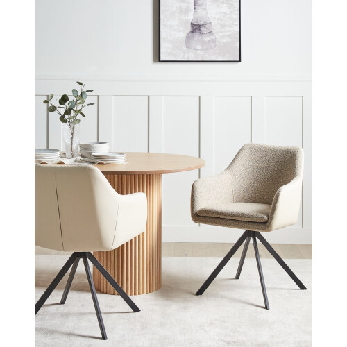 Beliani Set of 2 Dining Chairs LITHIA Fabric Taupe 1