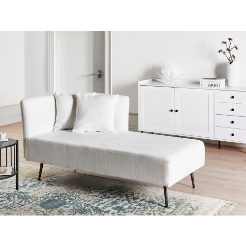 Beliani Left-Hand Chaise Longue RIOM Fabric White 1