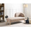 Beliani Right-Hand Chaise Longue TANLAY Fabric Light Brown 2