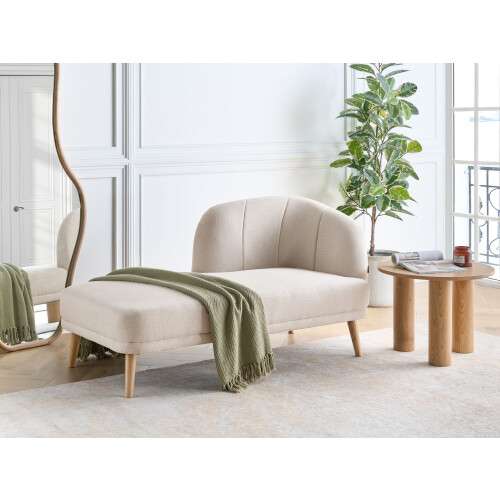 Beliani Right-Hand Chaise Longue TANLAY Fabric Light Beige 1