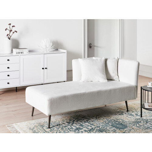 Beliani Right-Hand Chaise Longue RIOM Fabric White 1