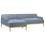 Beliani Corner Sofa 3 Seater SOSJO Fabric Blue Right Hand 4