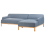 Beliani Corner Sofa 3 Seater SOSJO Fabric Blue Left Hand 4