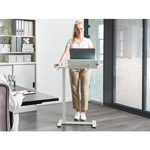Beliani Manual Adjustable Laptop Stand SCHOLA 70 cm 40 cm Light Green 1