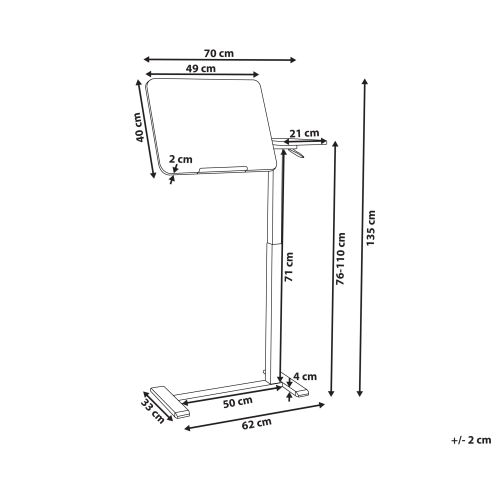 Beliani Manual Adjustable Laptop Stand SCHOLA 70 cm 40 cm Light Green 2