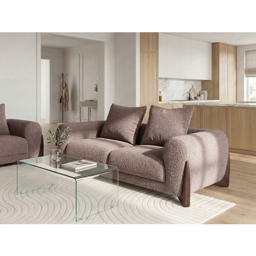 Beliani Sofa 2 Seater VINLIDEN Boucle Brown 1