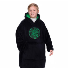 Celtic FC Kids Oversized Hoodie Blanket Official Football Black 10-14 Years