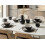 Beliani Set of 16 Dinnerware NUTMEG Stoneware Black 2
