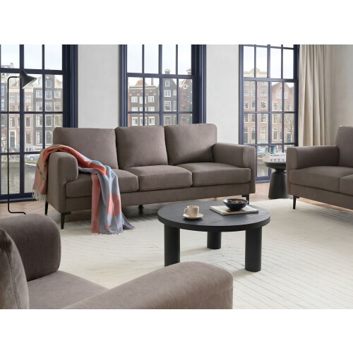 Beliani Sofa 3 Seater LOUSTO Fabric Brown 1