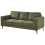 Beliani Sofa 3 Seater LOUSTO Fabric Green 4