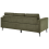 Beliani Sofa 3 Seater LOUSTO Fabric Green 5