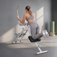 SPORTNOW Foldable 2-in-1 Ab Machine and Stair Stepper for Core, White