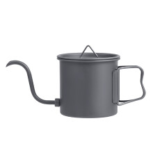 Bouilloire à Café en Titane Pur, Bouilloire à Thé à Col de Cygne avec Poignée Pliable pour et Camping