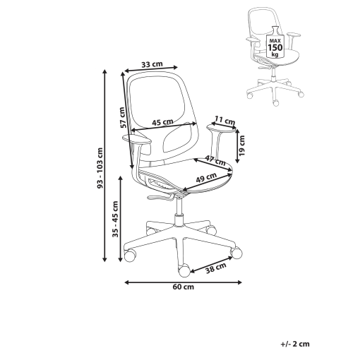 Beliani Office Chair AERI Mint Green 2