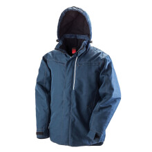 (4XL, Navy) Result Mens Waterproof Denim Textured Rugged Jacket