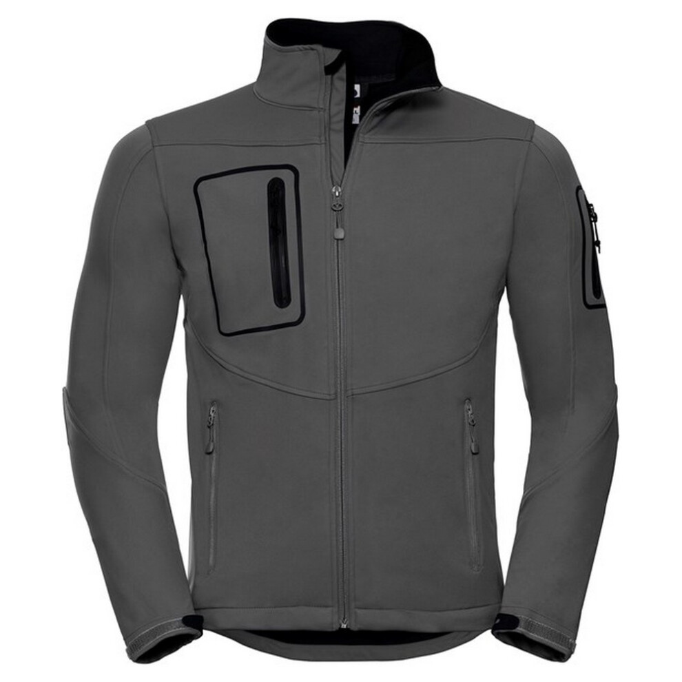 Russell Athletic Mens Sports Soft Shell Jacket (Titanium) - Silver - Size Small - Image 2