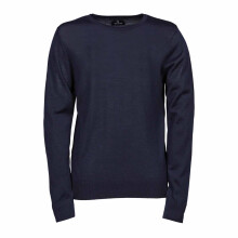 (M, Navy Blue) Tee Jays Mens Knitted Crew Neck Sweater