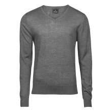 (3XL, Grey Melange) Tee Jays Mens Knitted Crew Neck Sweater