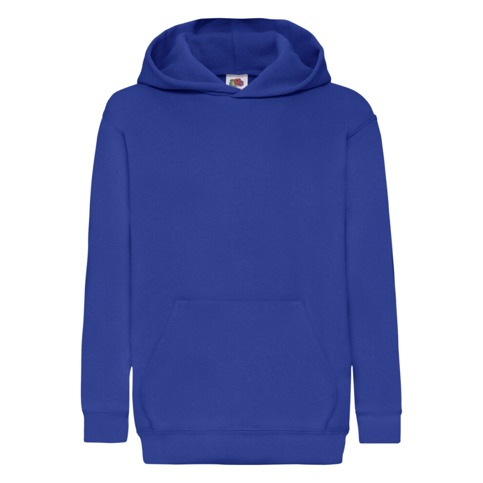Fruit Of The Loom (7-8, Royal) Childrens Unisex Hooded Sweatshirt / Hoodie
