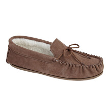 (13 UK, Dark Camel) Mokkers Mens Oliver Moccasin Wool Lined Slippers
