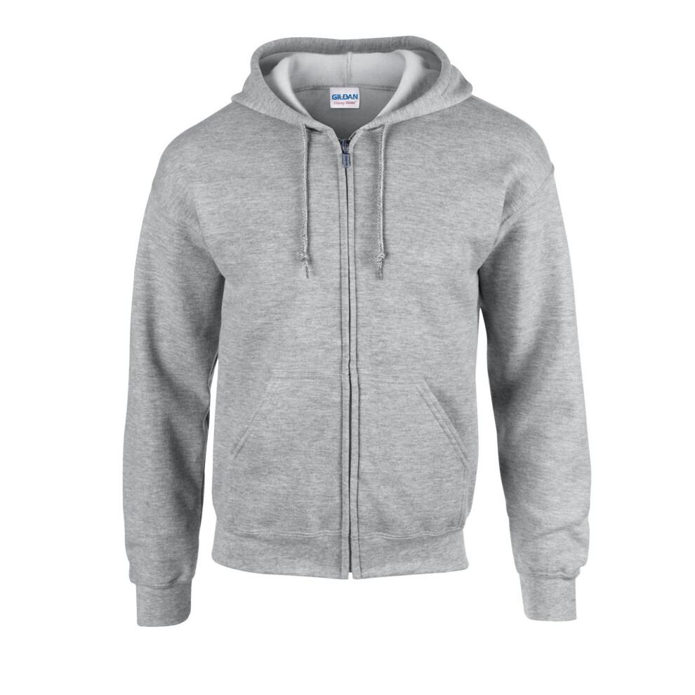 Gildan (Xl, Sports Grey) Unisex Adult Heavy Blend Full Zip Full Zip Hoodie