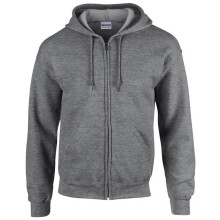 (XXL, Graphite Heather) Gildan Unisex Adult Heavy Blend Full Zip Full Zip Hoodie