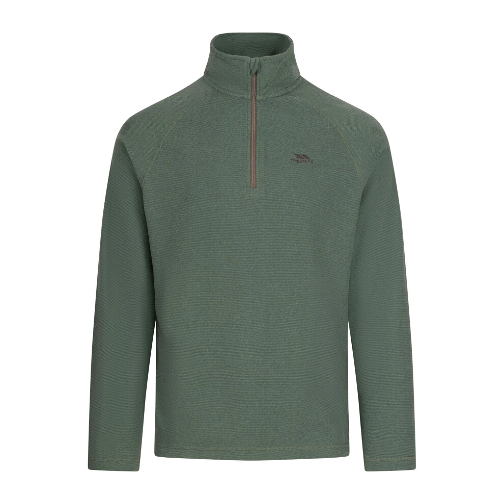 Trespass (M, Green Smoke/Alpine) Mens Keynote Anti Pilling 1/4 Zip Fleece Top