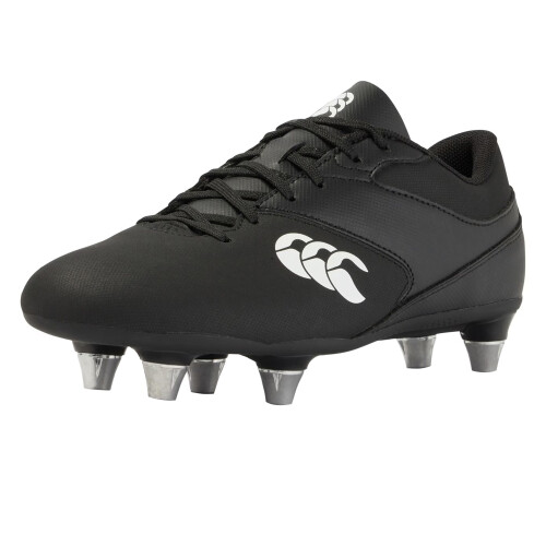 (2 UK, Black/White) Canterbury Boys Phoenix Raze Rugby Boots