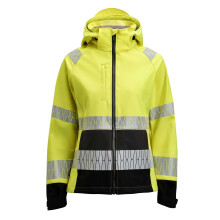 (XXL, Yellow/Black) Jobman Womens/Ladies High-Vis Soft Shell Jacket