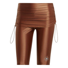 (6 UK S, Timber) Adidas Womens/Ladies Shiny Layered Slim Shorts